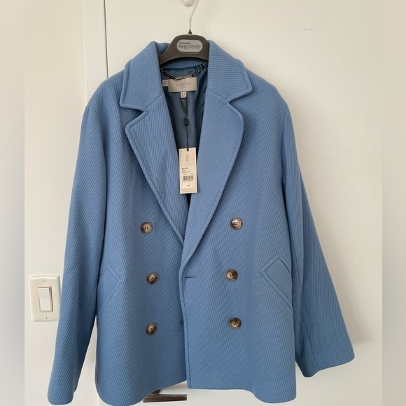 Hobbs Bette sky blue wool blend coat NWT - Picture 8 of 12